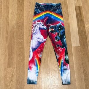 Blackmilk Rainbow Unicorn and Dinosaur Leggings